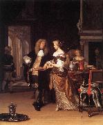 NEER, Eglon van der Elegant Couple in an Interior sh Spain oil painting artist